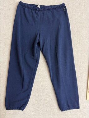 Vintage Discus Athletic Mens Medium Navy Blue Fleece Sweatpants Drawstring